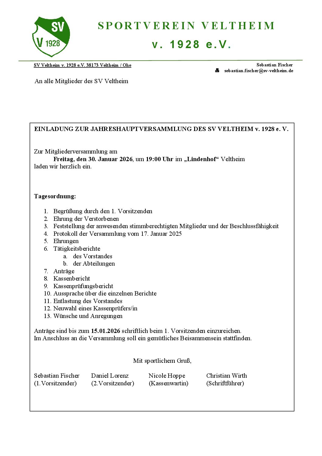 202601 SV Veltheim Einladung Jahreshauptversammlung